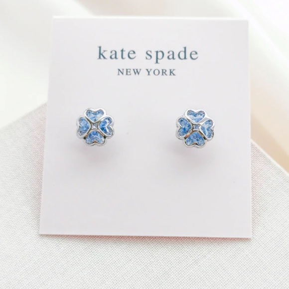 kate spade Jewelry - NWT KATE SPADE Something Sparkly Spade Light Sapphire Stud Earrings